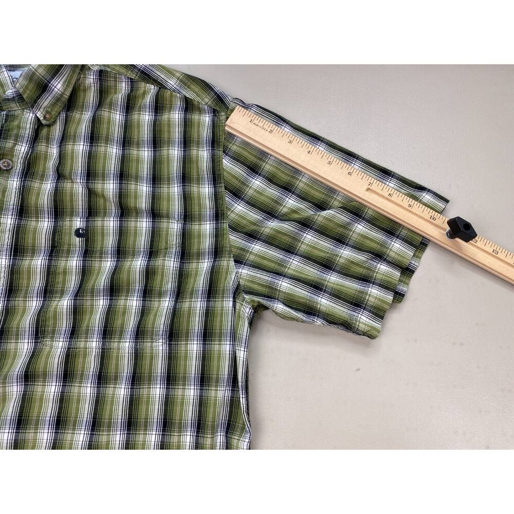 Carhartt Button Down Shirt Mens Large Classic Plaid Short Sleeve Cotton S206 FGN - Picture 7 of 11